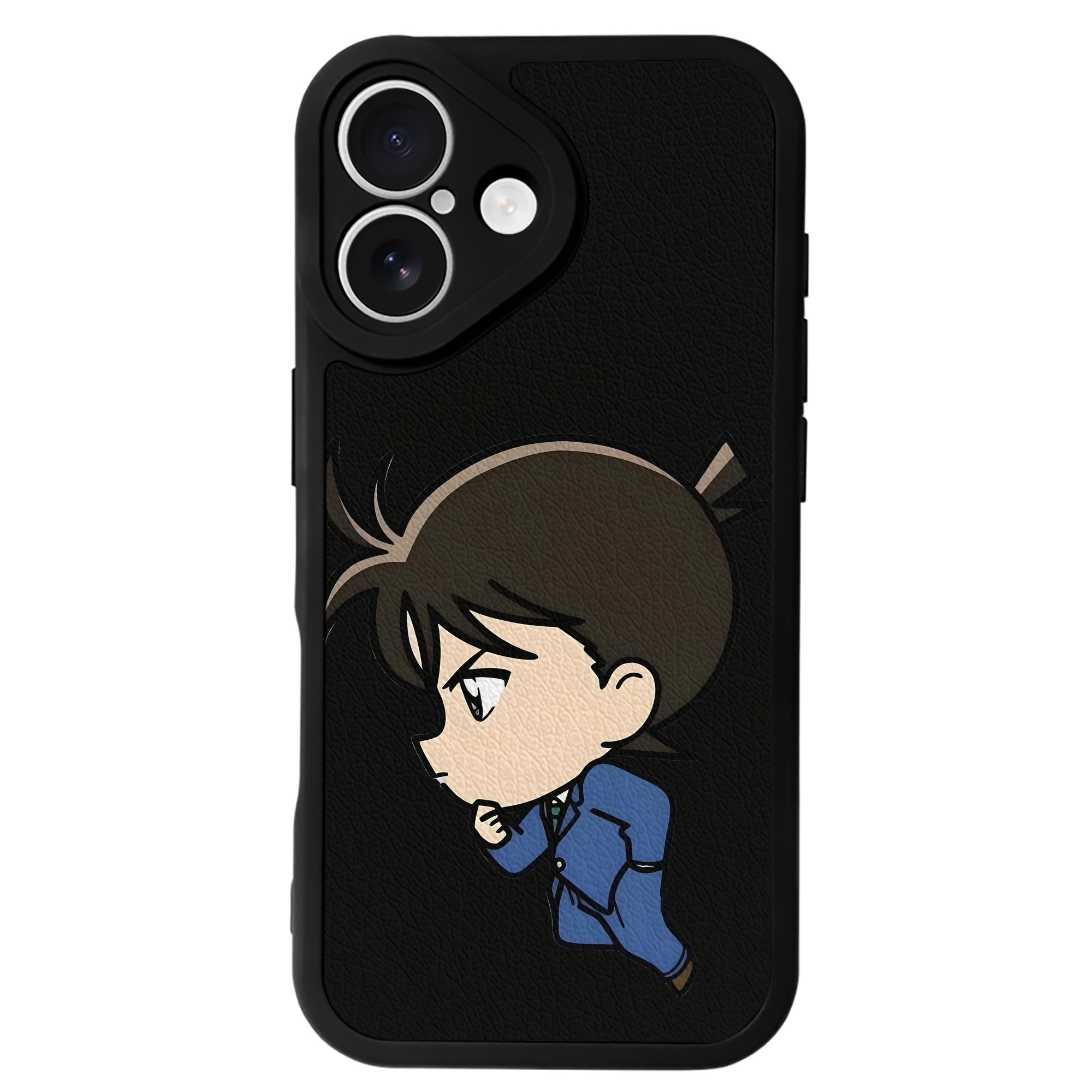 （画像用） 名探偵コナン 江戸川 コナン Detective Conan Conan Edogawa 【iPhone 16シリーズ対応】シリコンスマホケース（レザー調） 材質：シリコン